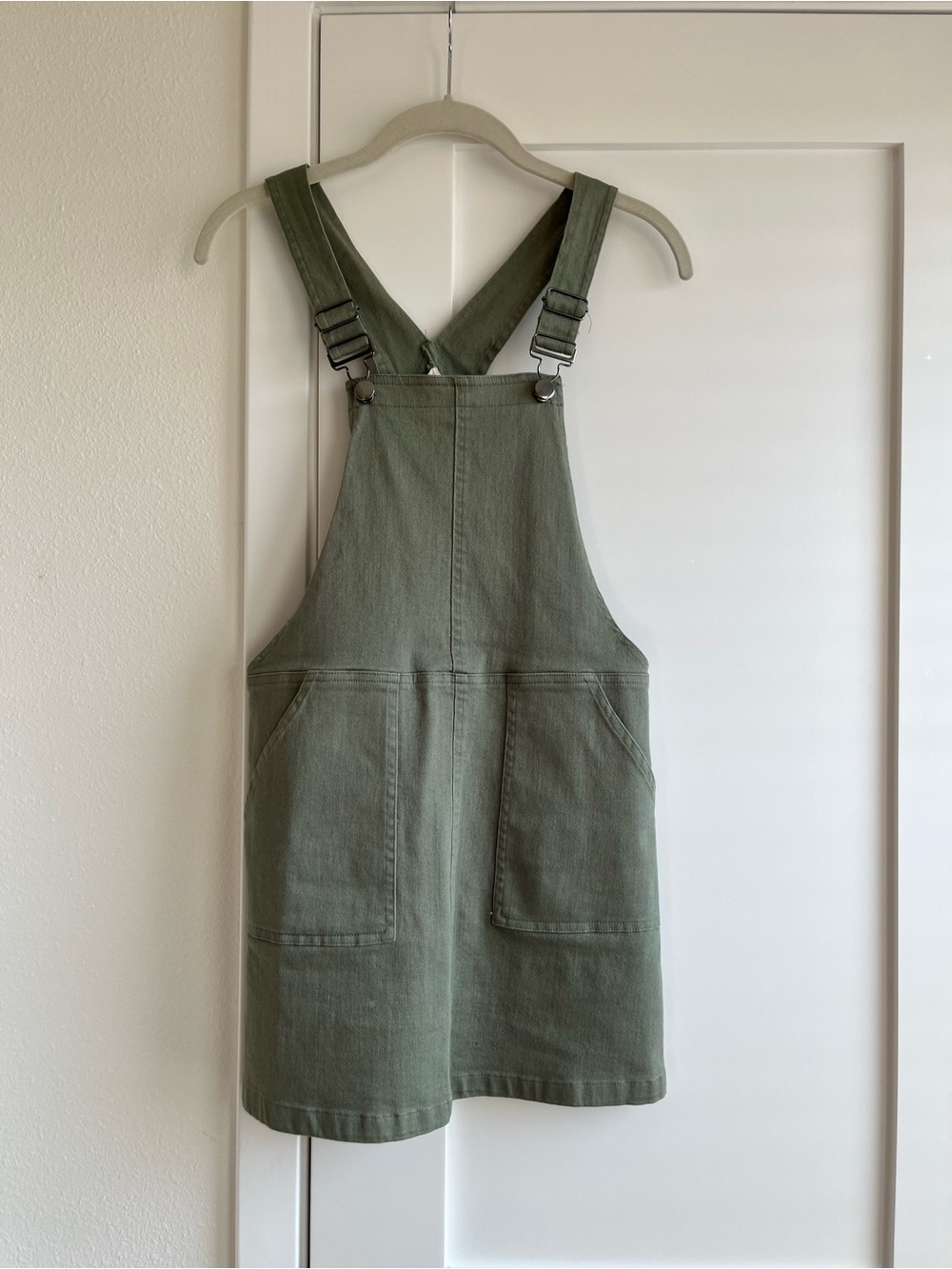 Olive Green Overall Dress